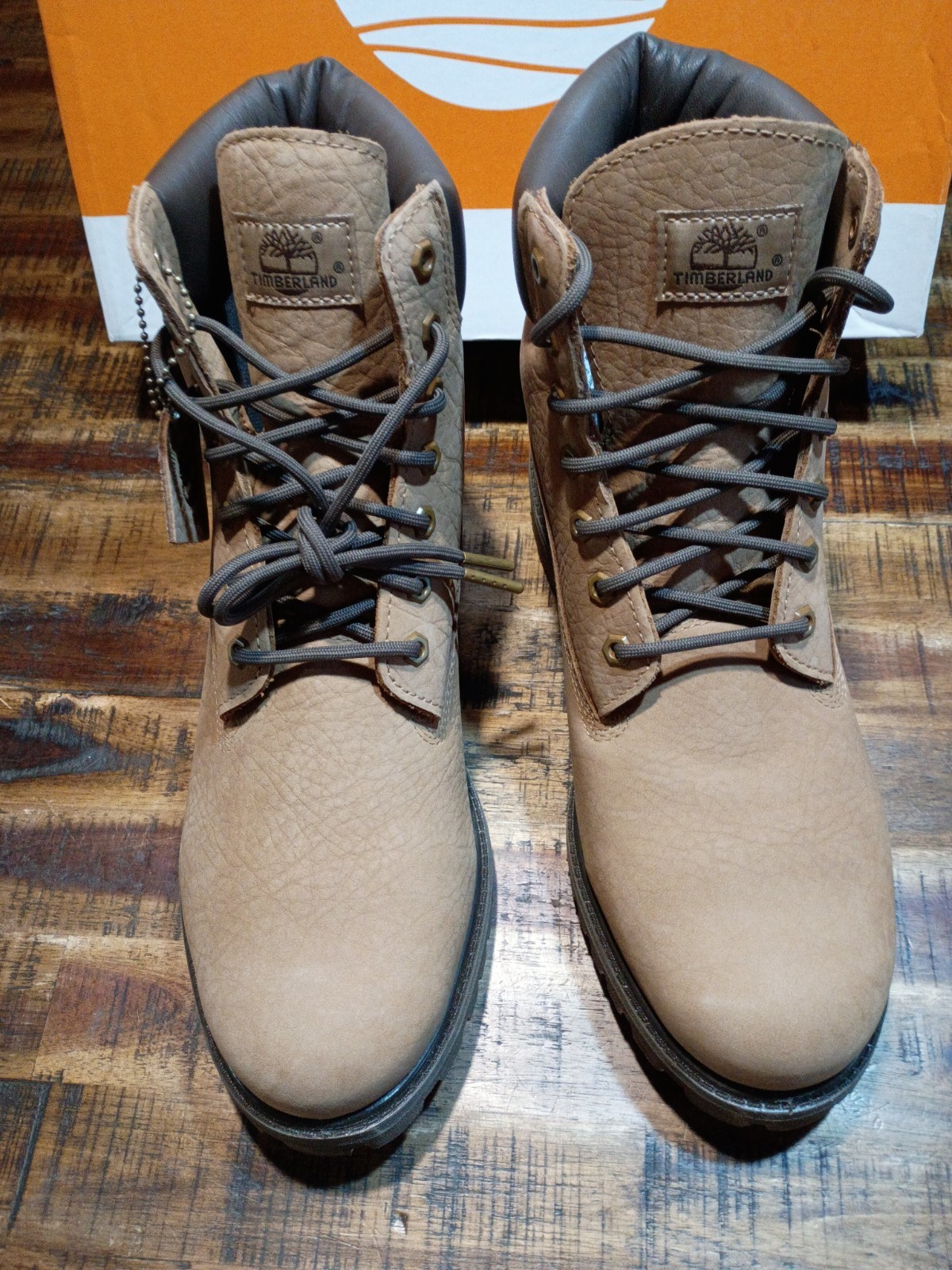 Mens Timberland Premium Waterproof Med Beige Premium Nubuck Lthr Boot SZ 8.5
