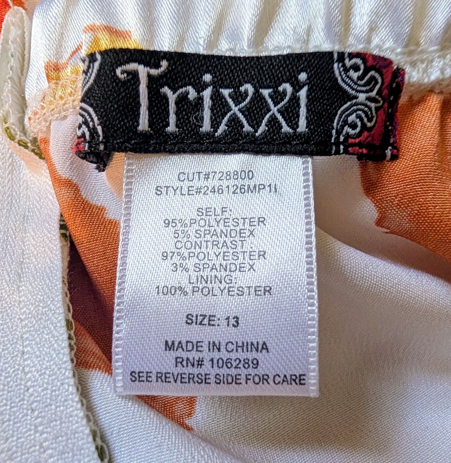 Trixxi Floral Fit & Flare Sweetheart Strapless Short Dress White Orange 13