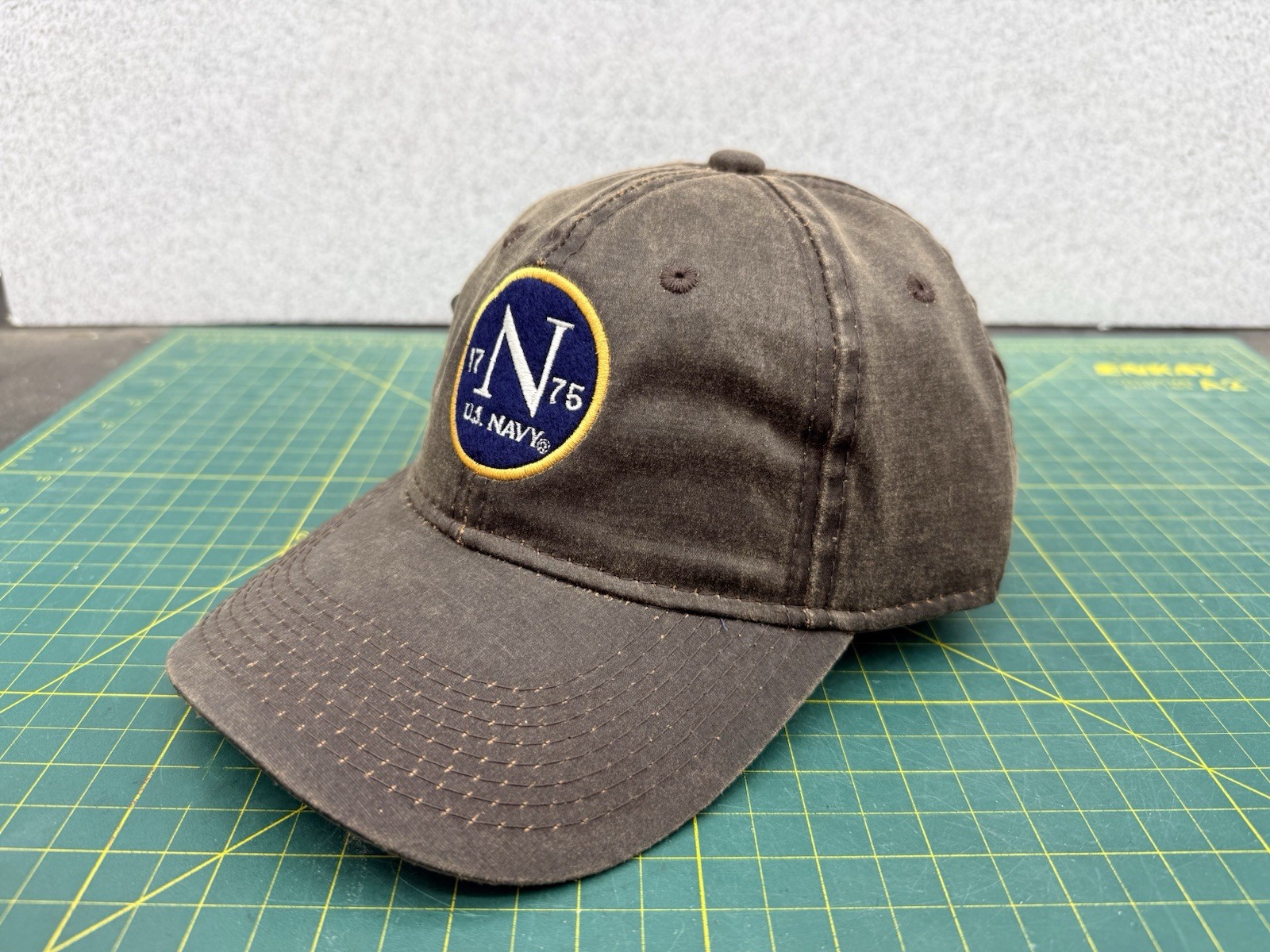 USN United States Navy 1775 Logo Waxed Canvas StrapBack Hat – by The Game – NWT!