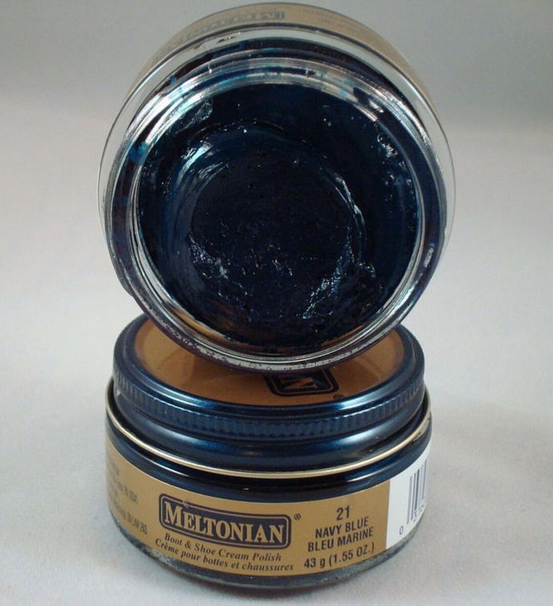 Meltonian shoe cream, 021 Navy. oil based with beeswax, restors