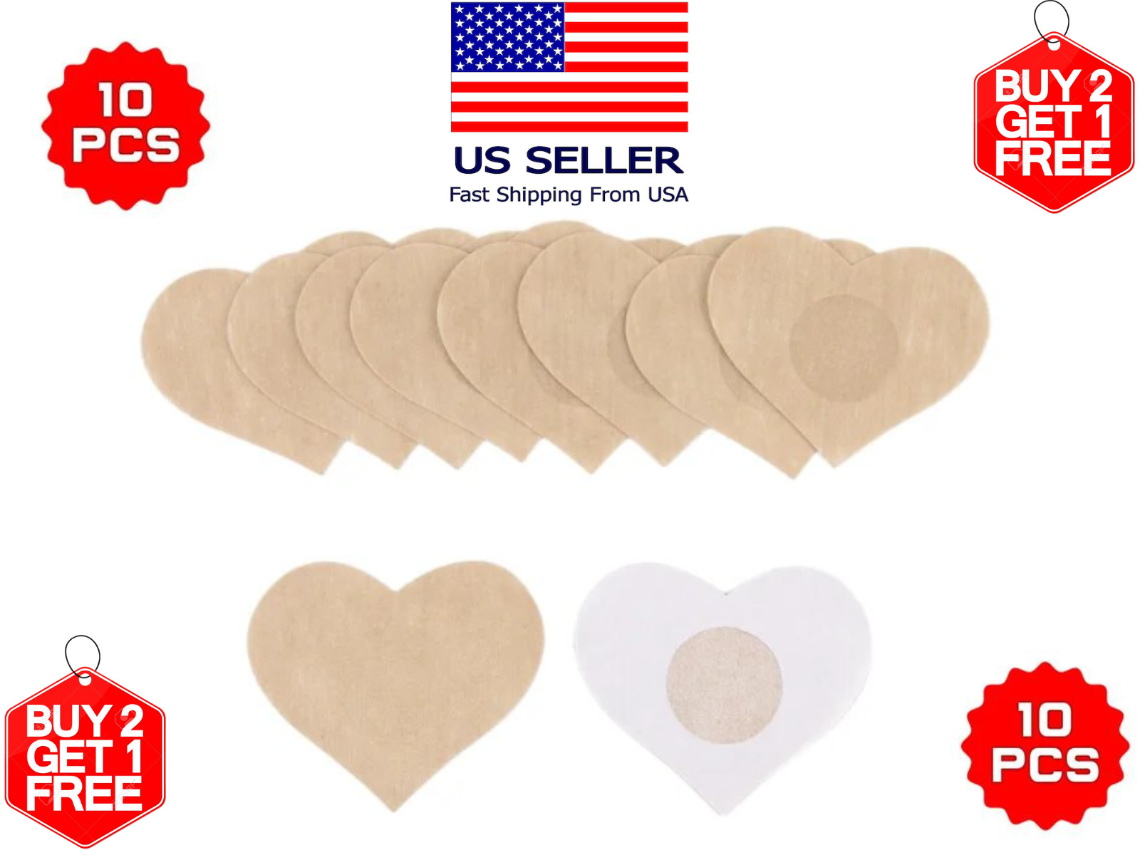 10Pcs of Men Women Invisible Breast Pasties Adhesive Nipple Cover Sticker Pads