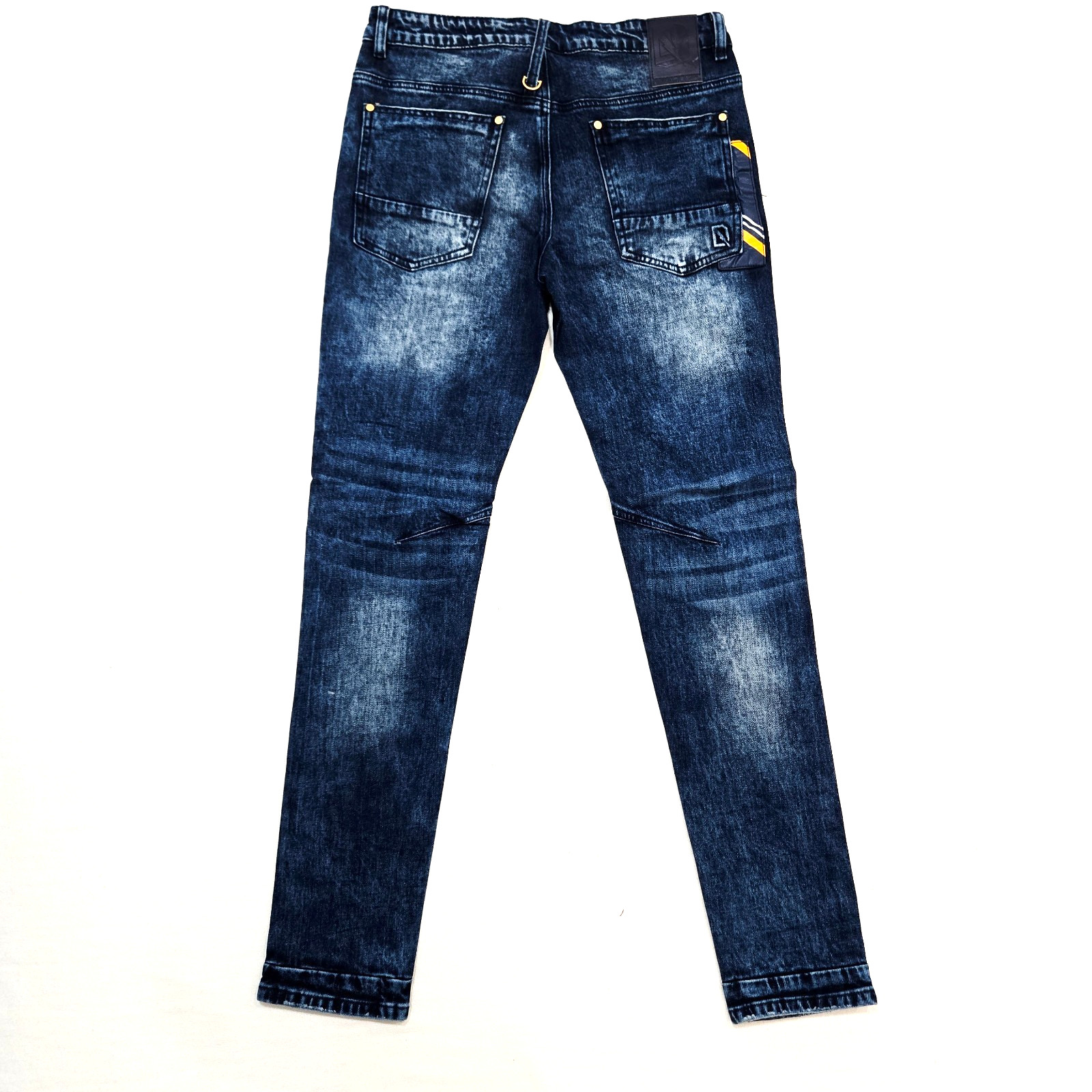 Dreamland Premium Men’s Jeans Blue Design Patch Distressed Skinny Fit Denim Jean