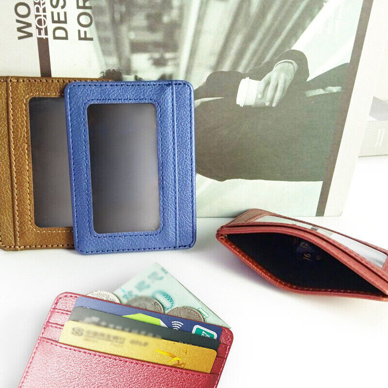 Slim Minimalist Front Pocket Wallet,RFID Blocking Credit Card Holder ID Window