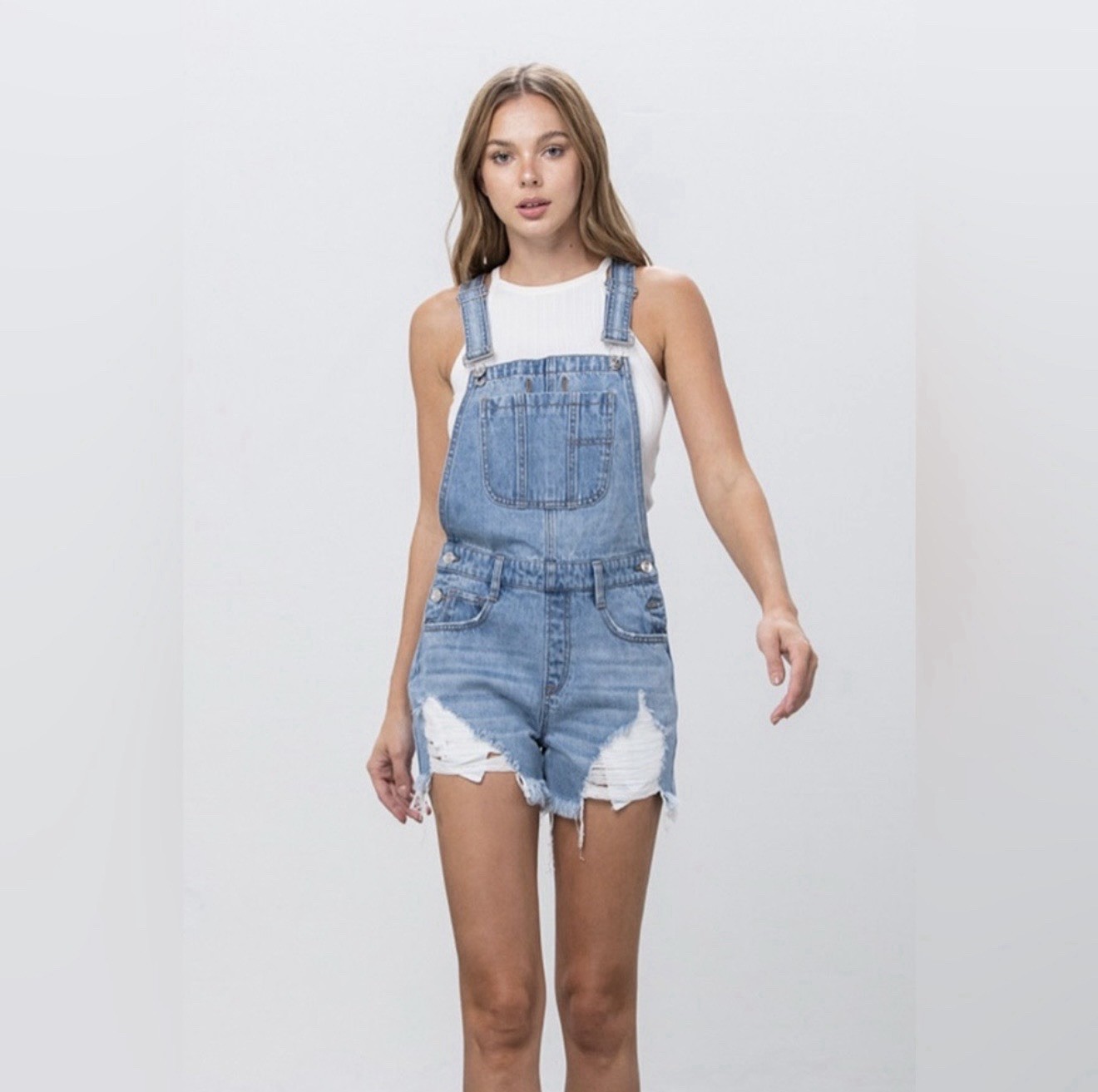 Insane Gene Women’s Blue Denim Overall Shortall Size S Sleeveless Buckle