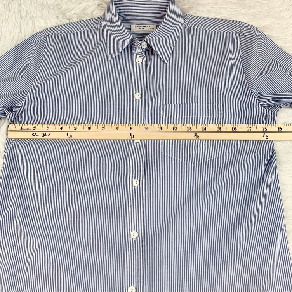 Equipment women’s XS long sleeve blue striped button up shirt poplin cotton