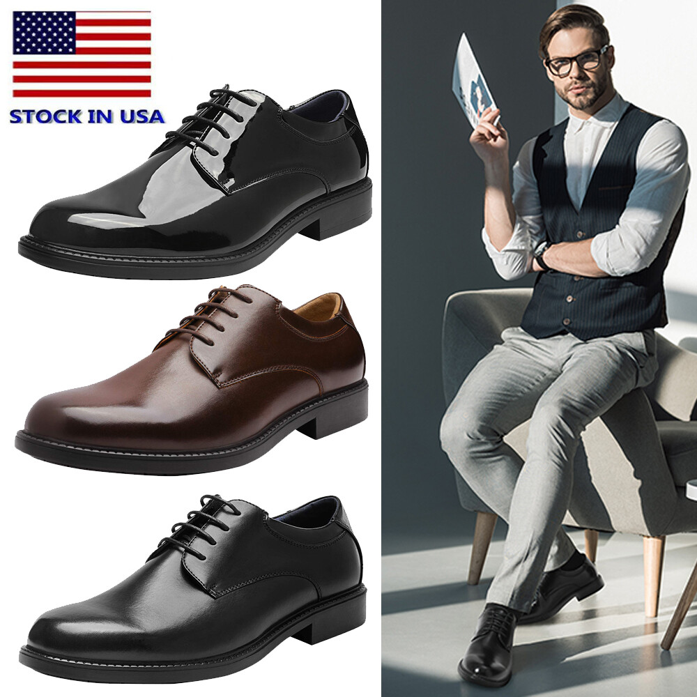 Men’s Dress Oxford Derby Shoes Classic Lace Up Formal Business Shoes Wide Size