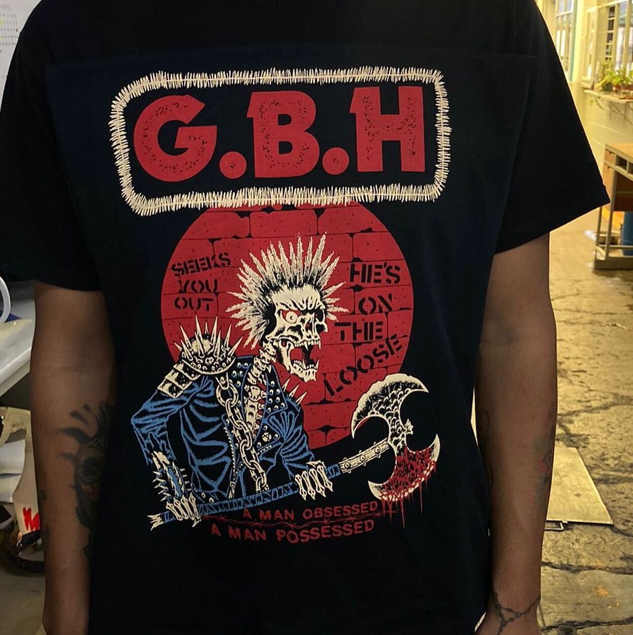 GBH Band 90s Basic black Graphic T shirt Men Women Size S-5XL NH18311