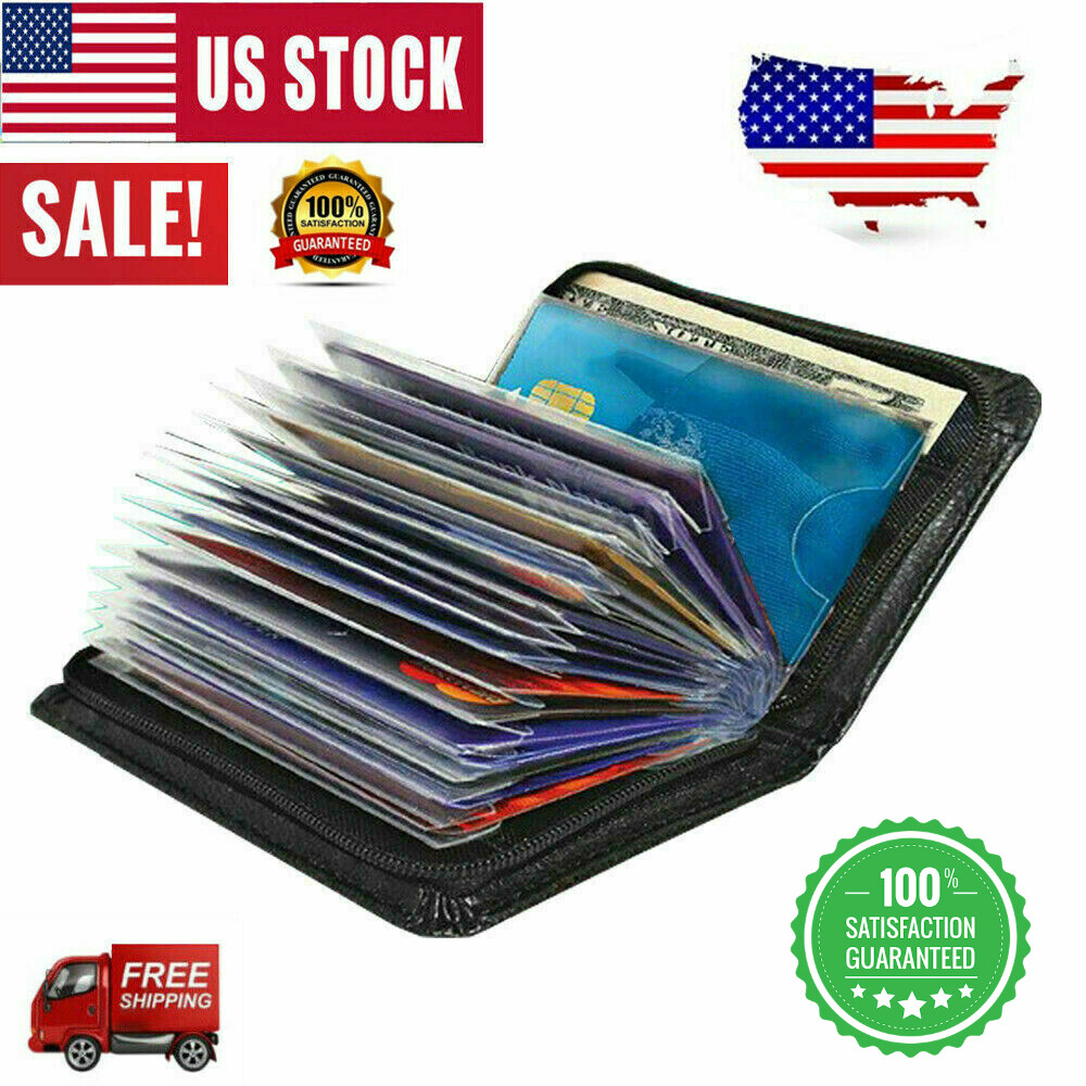Secure Lock RFID Blocking Wallet Men Women Credit Card Holder Money Clip Wallets