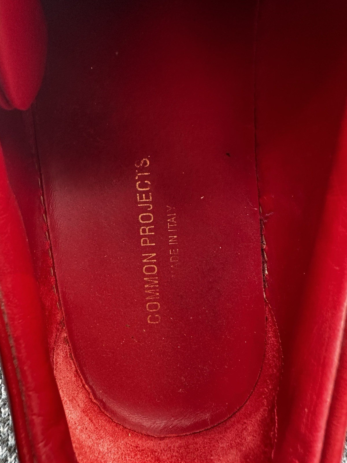 Common Projects Men’s Red Leather Low Top Lace-Up Sneakers US 14 EU 46