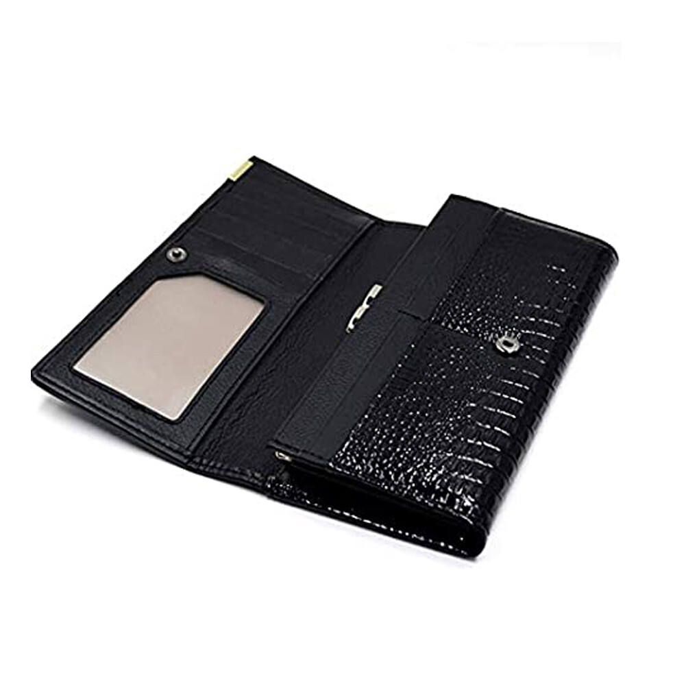 Women Long Crocodile Genuine Leather Clutch Wallet Card Holder Purse Handbag US