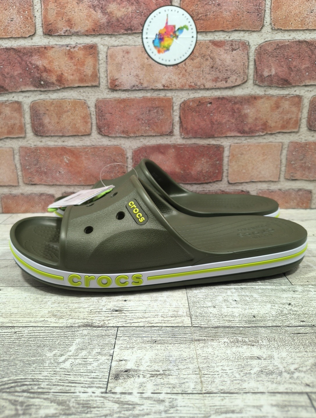 Crocs Bayaband Slide Sandals Men’s Size 11 Army Green 205392-309 NWT