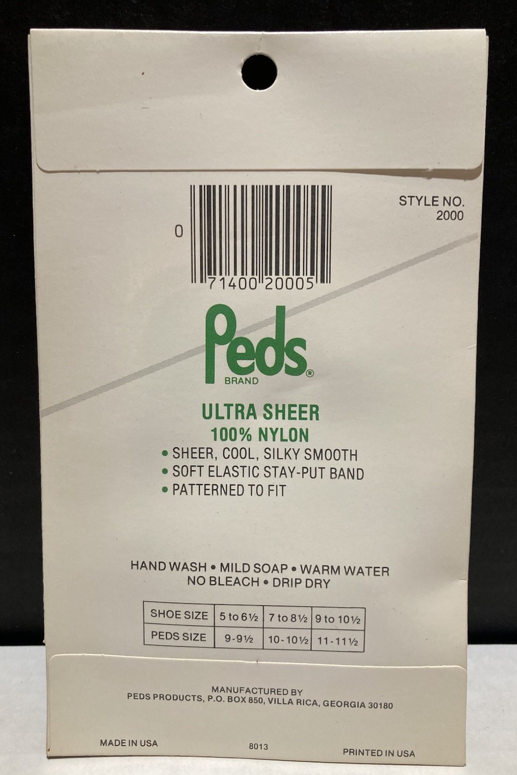 Vintage PEDS Ultra Sheer FOOT COVERS style 2000 Suntan Fits Size 9-10.5 SEALED