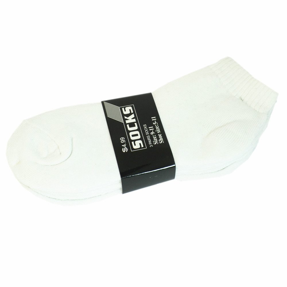 White 6 Pairs Mens Ankle Quarter Crew Sports Socks Cotton Low Cut Size 10-13