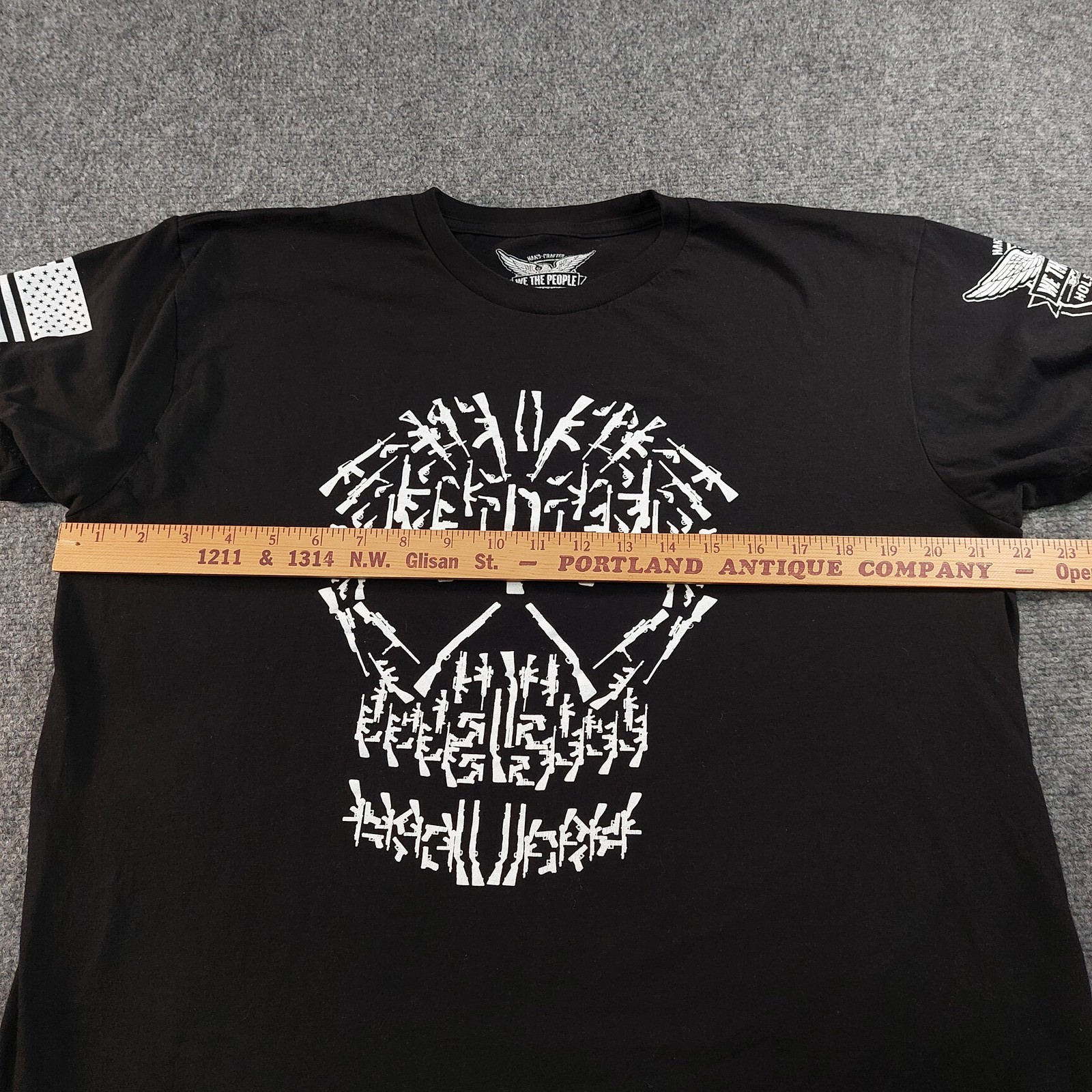 We The People Holsters Mens T-Shirt Large Black Gun Skull Rifle Patriotic Tee