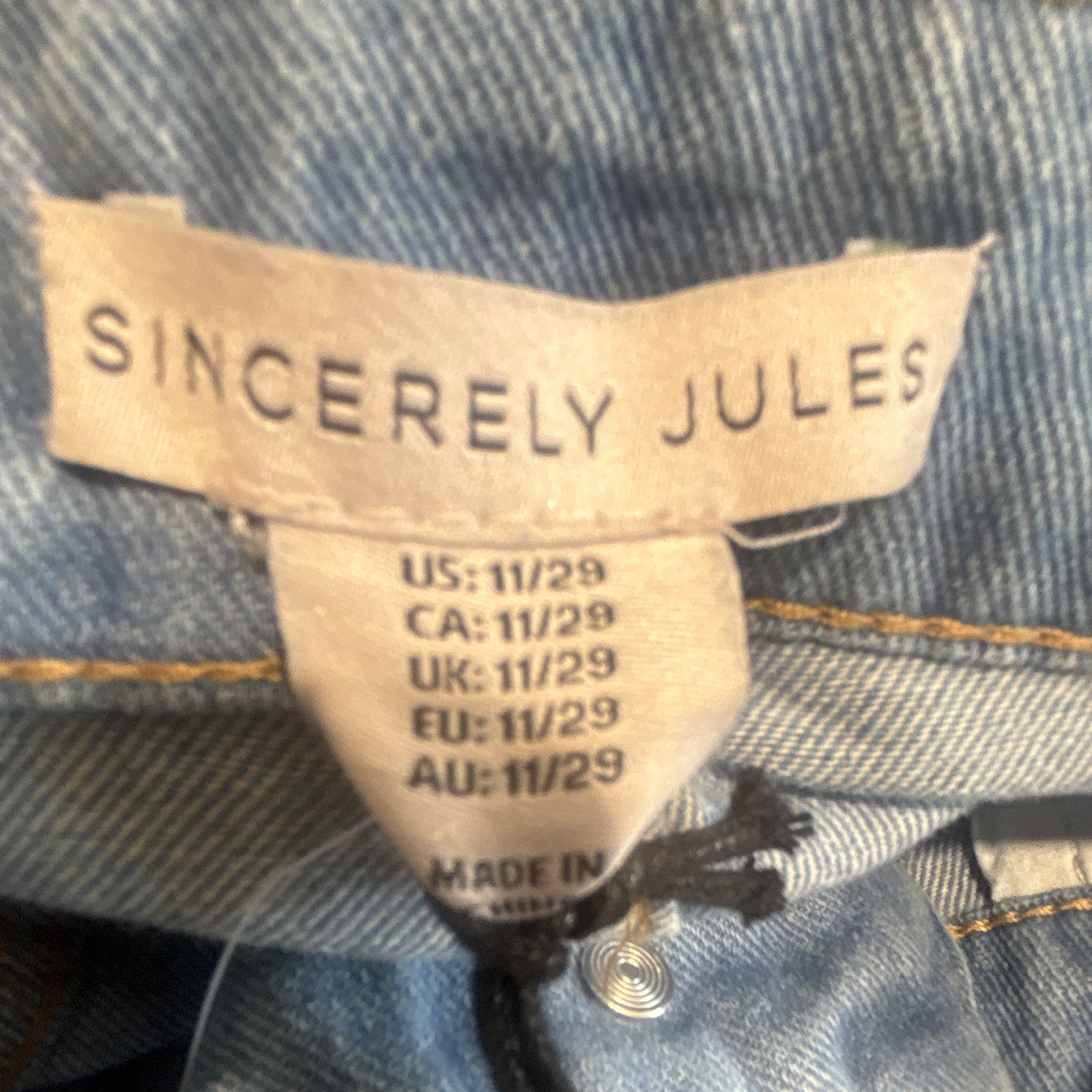 Sincerely Jules Women’s Wide-Leg Blue Denim Jeans Medium Wash 5-Pocket NWT