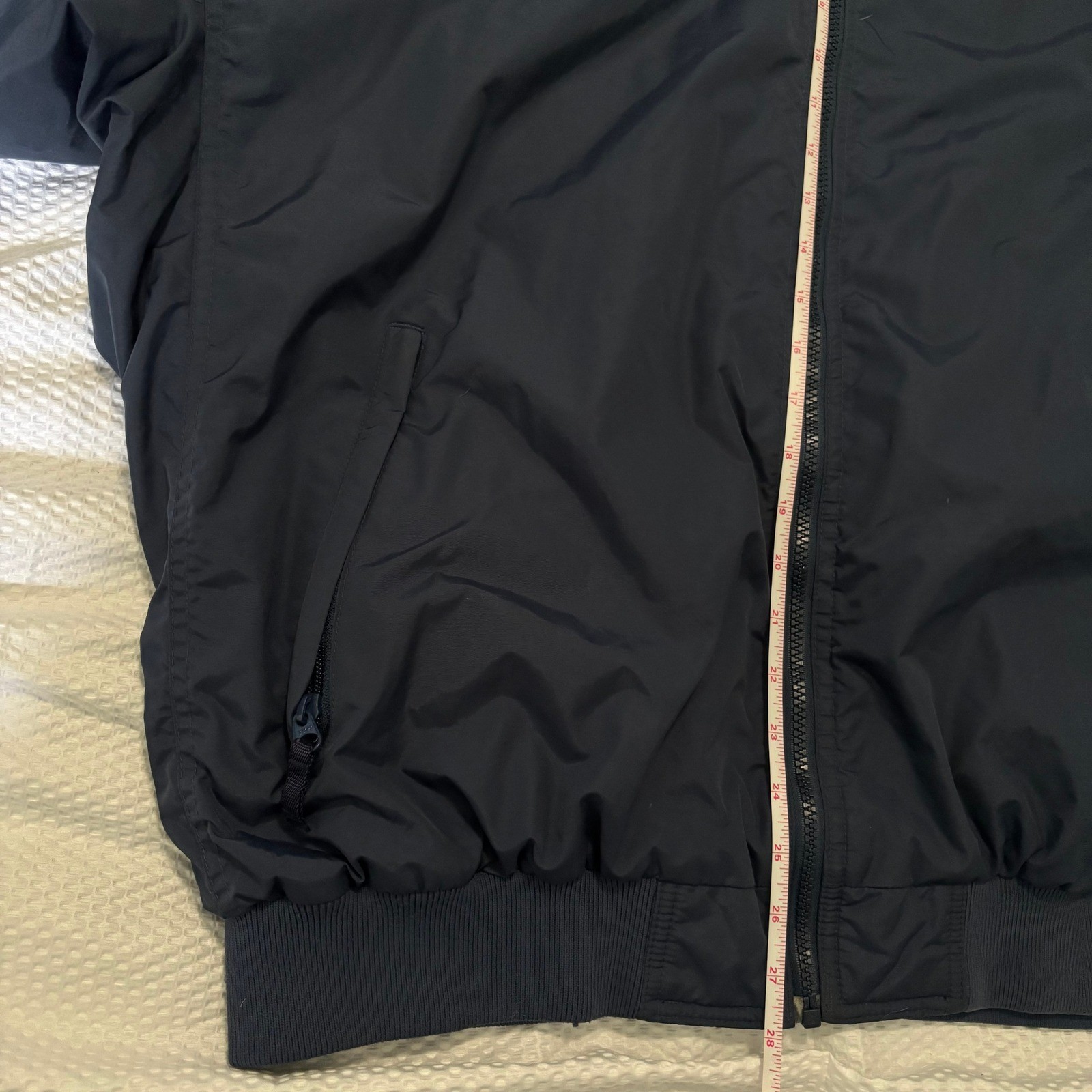 Columbia Mens XL Navy Blue Fleece Lined Bomber Jacket Full Zip Windbreaker