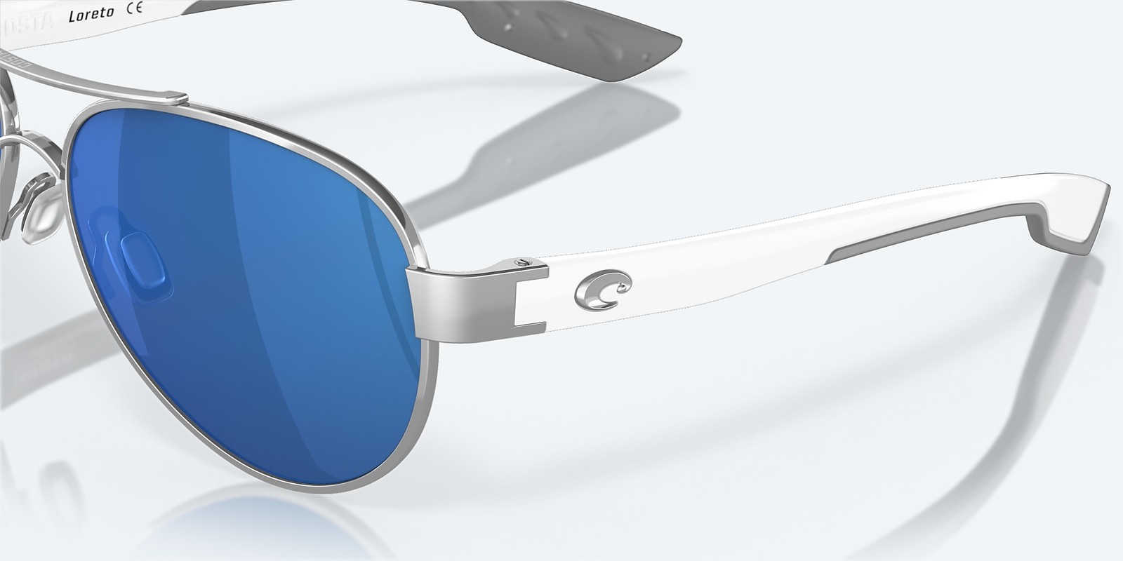 Costa Del Mar Loreto Palladium/Blue Mirror 580P Polarized Size M 56mm Sunglasses