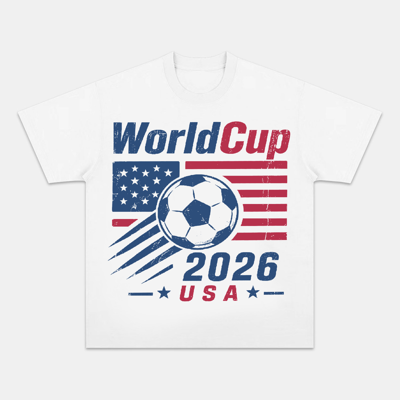 Retro USA 2026 Soccer Shirt, American Flag Football Graphic Unisex T-shirt Y2k