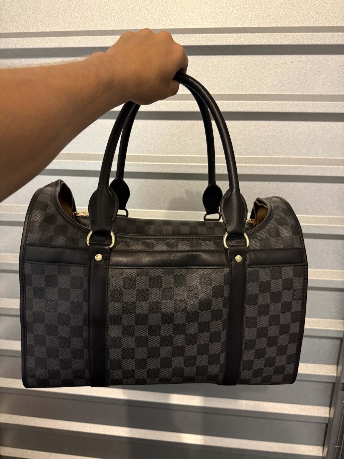 Louis Vuitton Keepall Bandouliere Duffle Black Leather