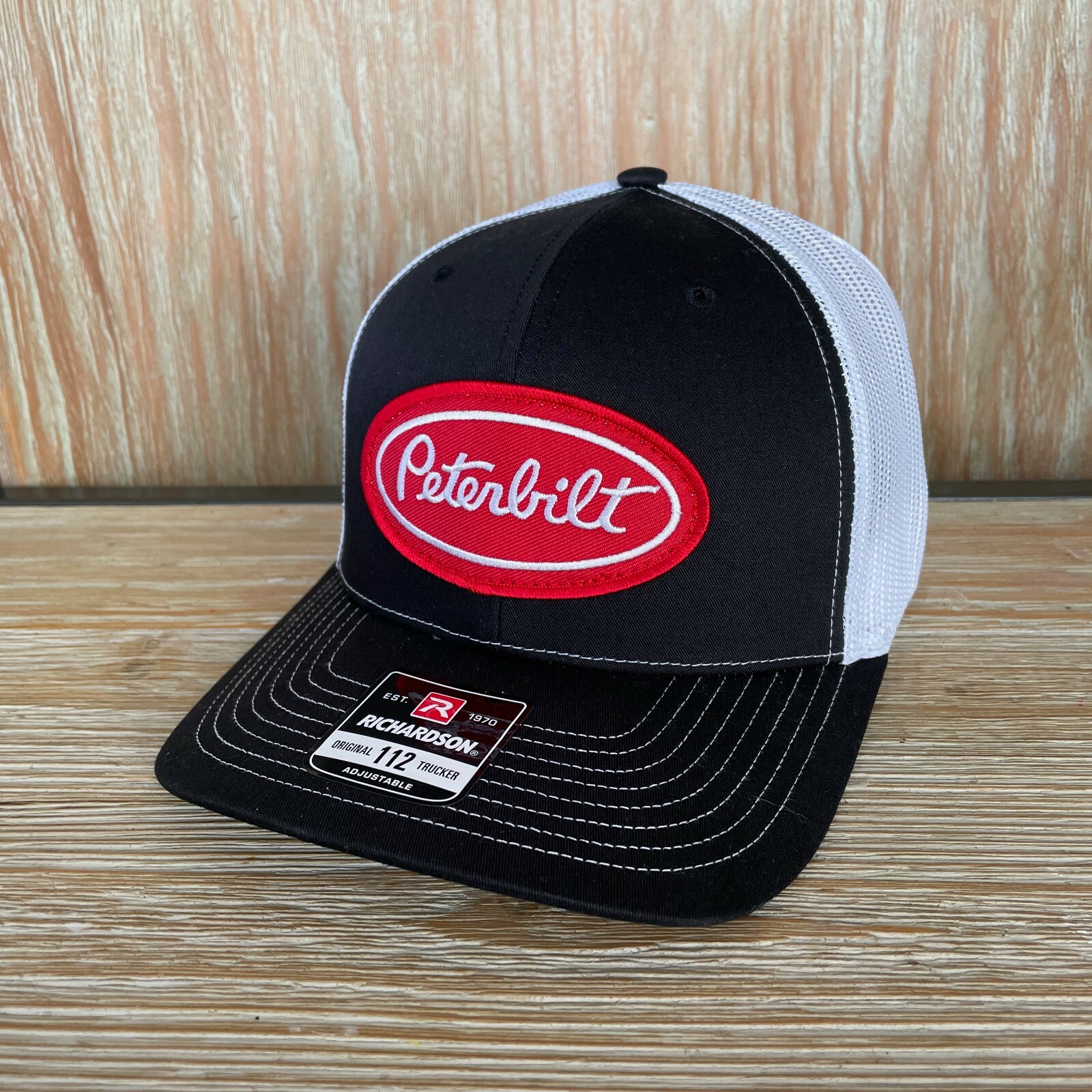 Peterbilt Vintage Patch Hat – Red Oval Logo – Richardson 112 Trucker Cap