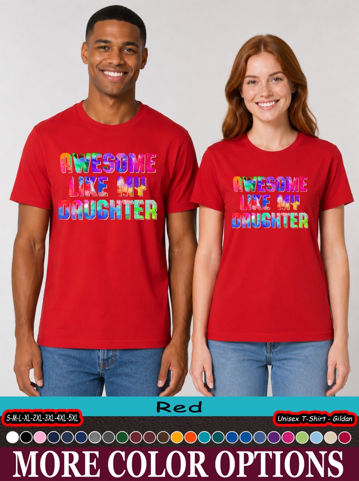 Proud Dad Awesome Like My Daughter Graphic Tee Father Gift