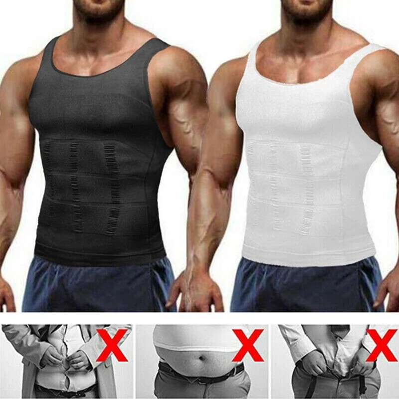 5 Pack Men Body Shaper Slim Belly Vest Compression Underwear Tank Tops Shapewear