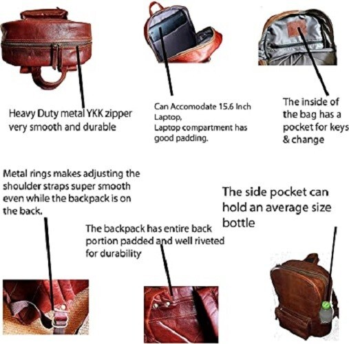 Real Leather Backpack Laptop Bag for Men Women Daypack Travel Casual BagPL1-1.10