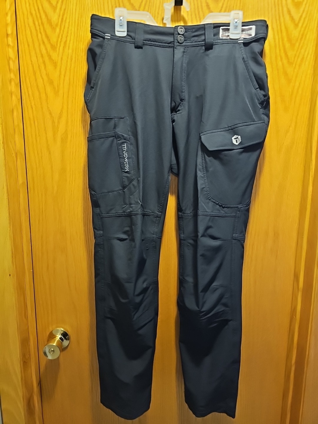 Truewerk Mens Pants 36×32 Black Work Utility Cargo Softshell Used NO KNEE PADS