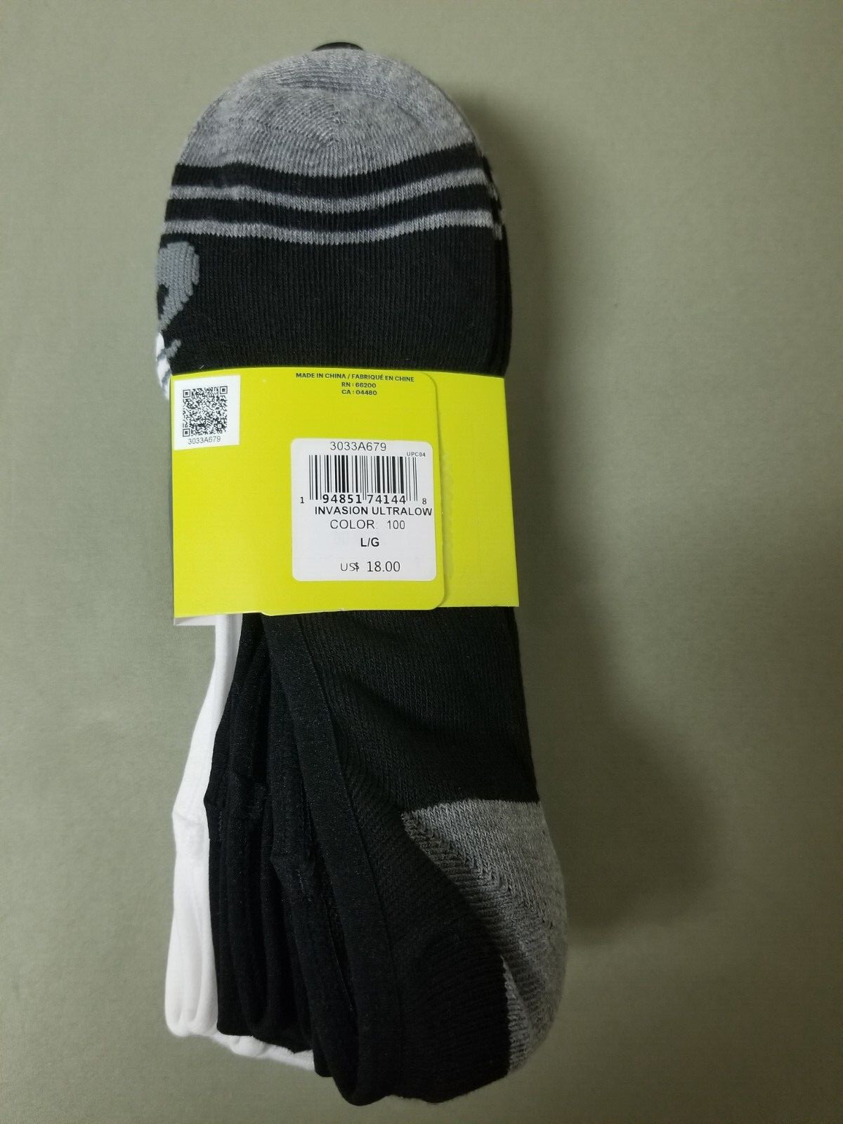 New Asics 6 Pack Unisex Invasion Ultralow Socks.