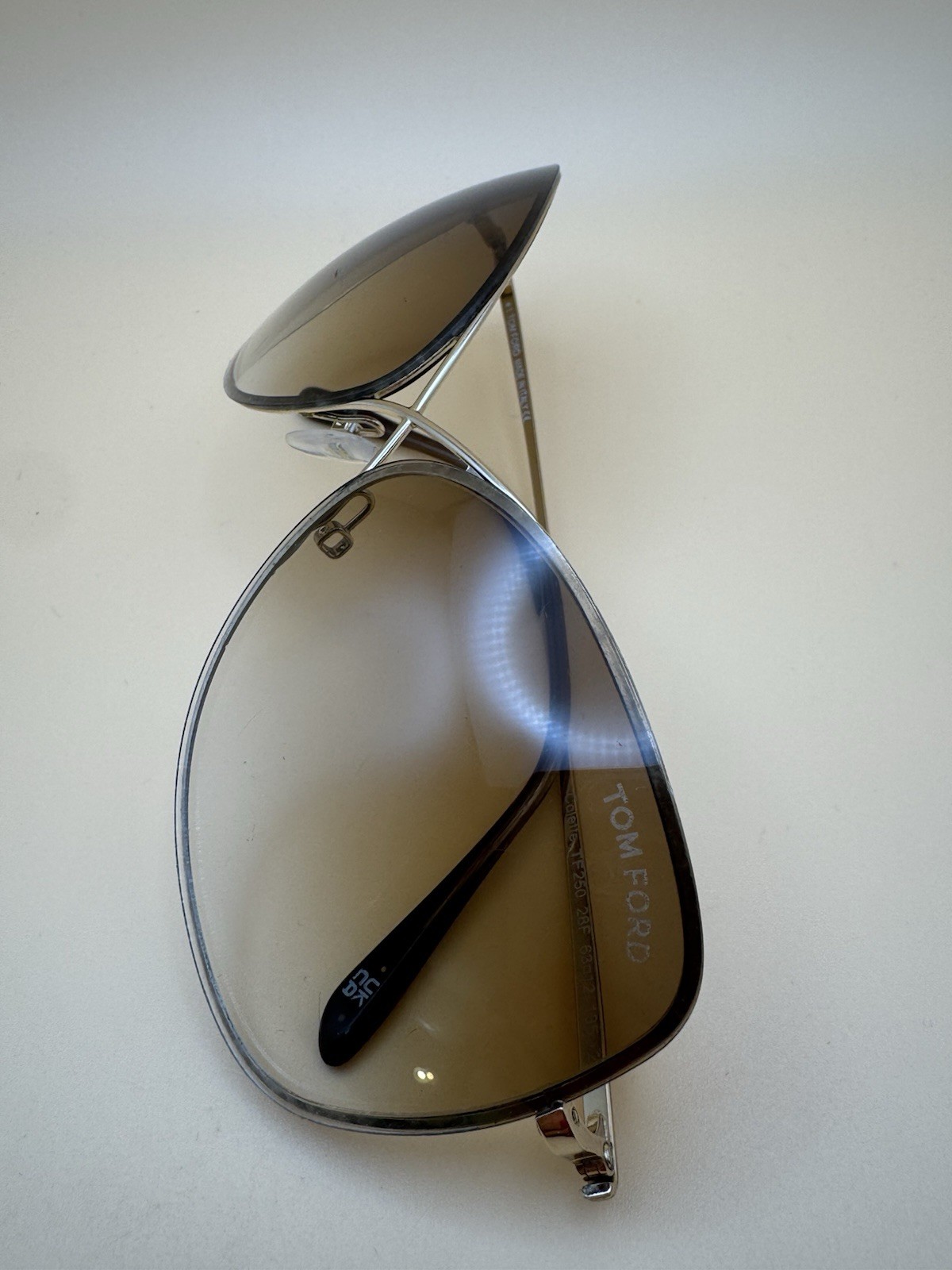 Tom Ford Colette TF250 28F Gold Brown Sunglasses 63-12-135mm Made In Italy Used