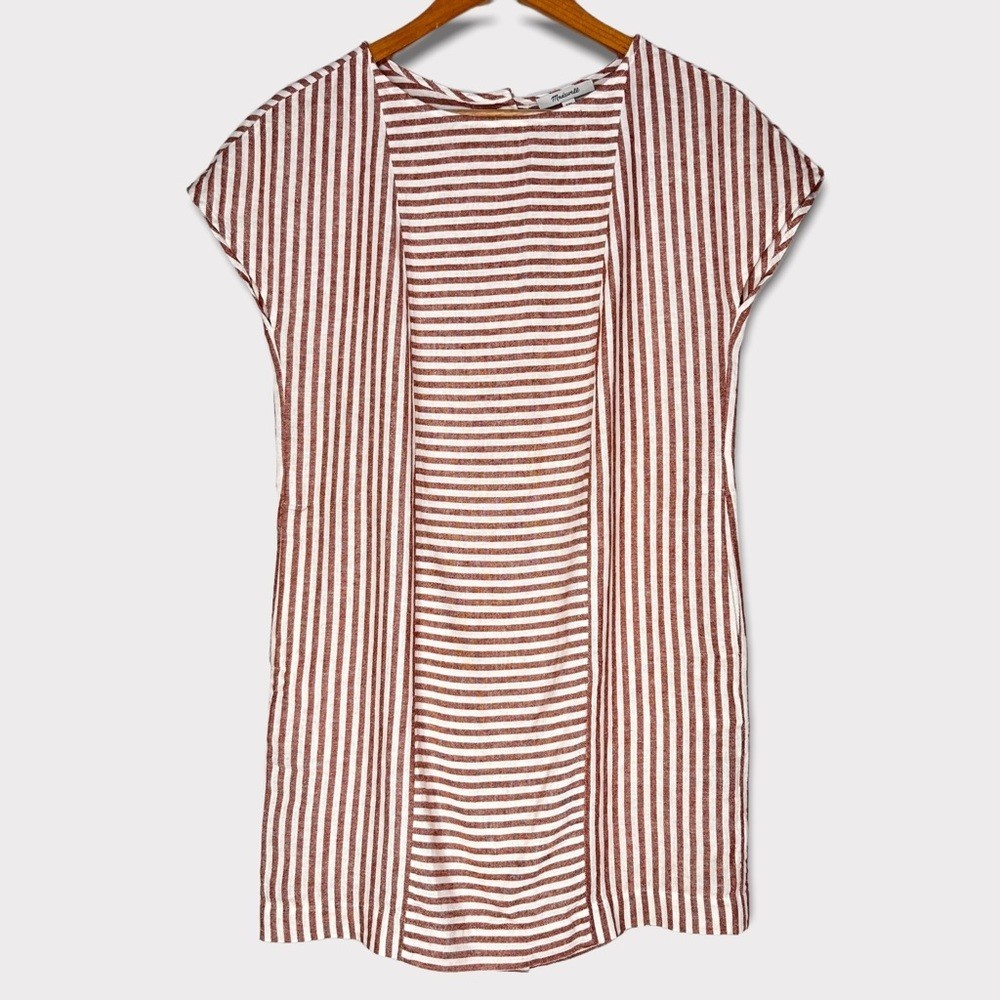 Madewell Women’s Dress Size XXS Striped Button-Back Shift
