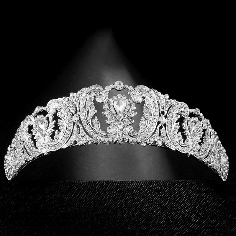 4.8cm Tall Quality CZ Crystal Wedding Queen Princess Prom Tiara Crown For Women