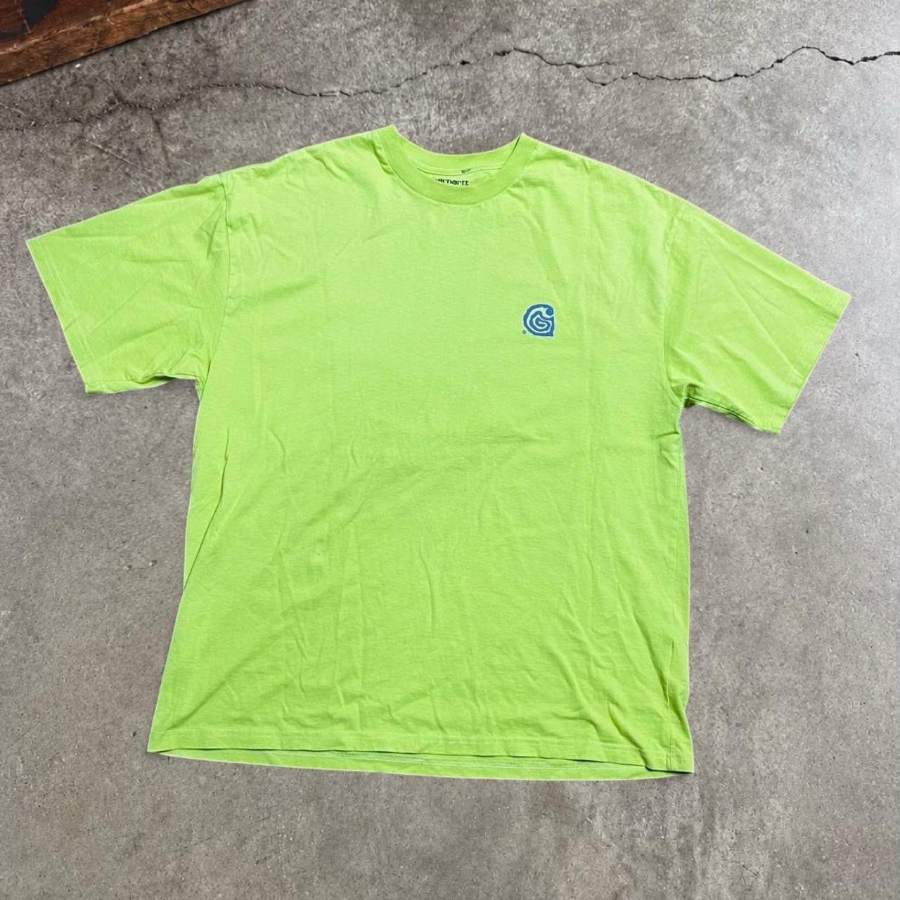 Carhartt WIP G-WIP Spiral Logo Graphic T-Shirt Neon Lime Green XL