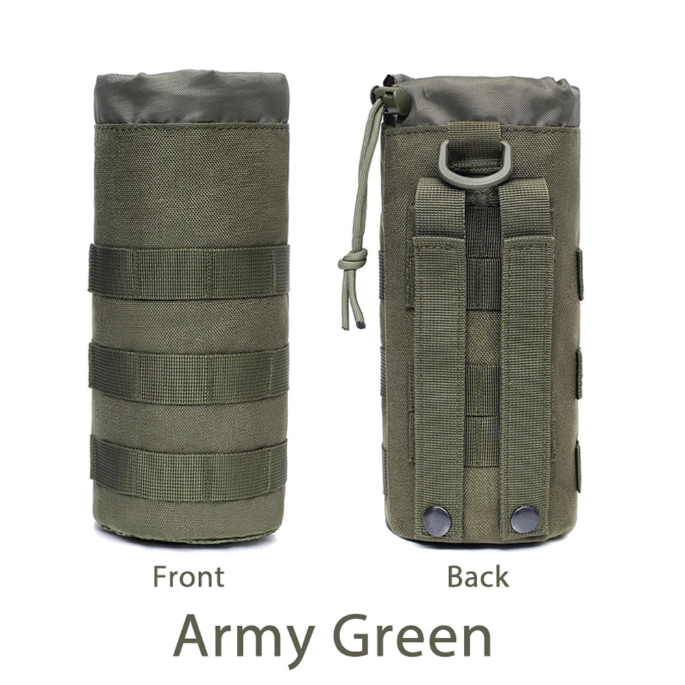 Outdoor Tactical Molle Water Bottle Bag Military Hiking Belt Holder Kettle Pouch