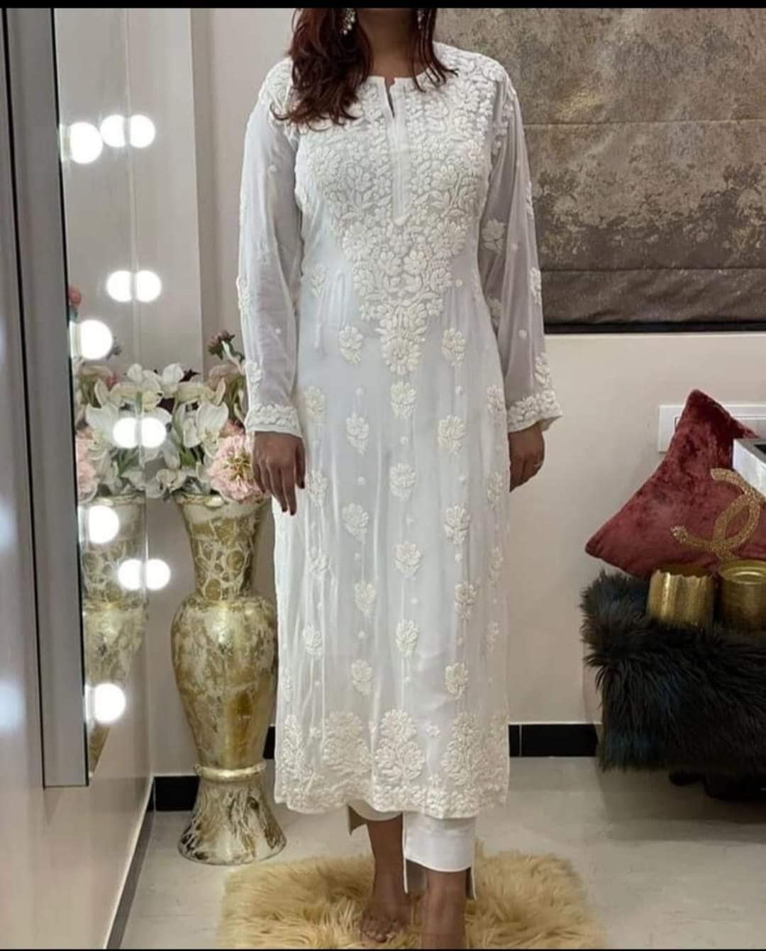 Premium Heavy Design Modal Kurti – Hand Embroidery with Ghas Patti Work | Dyeabl