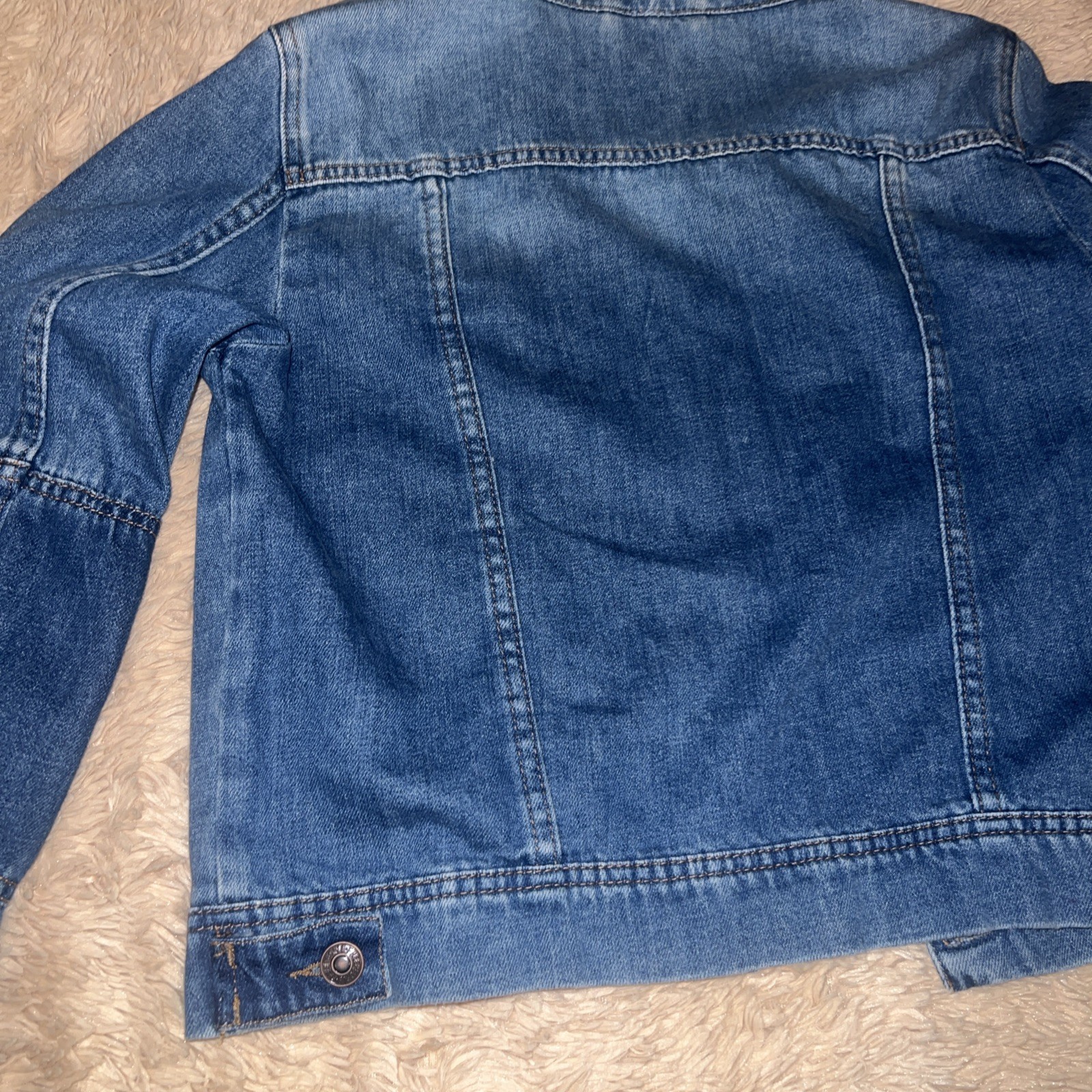 Free People Denim Jacket Womens Small Blue Button Front Cropped Jean