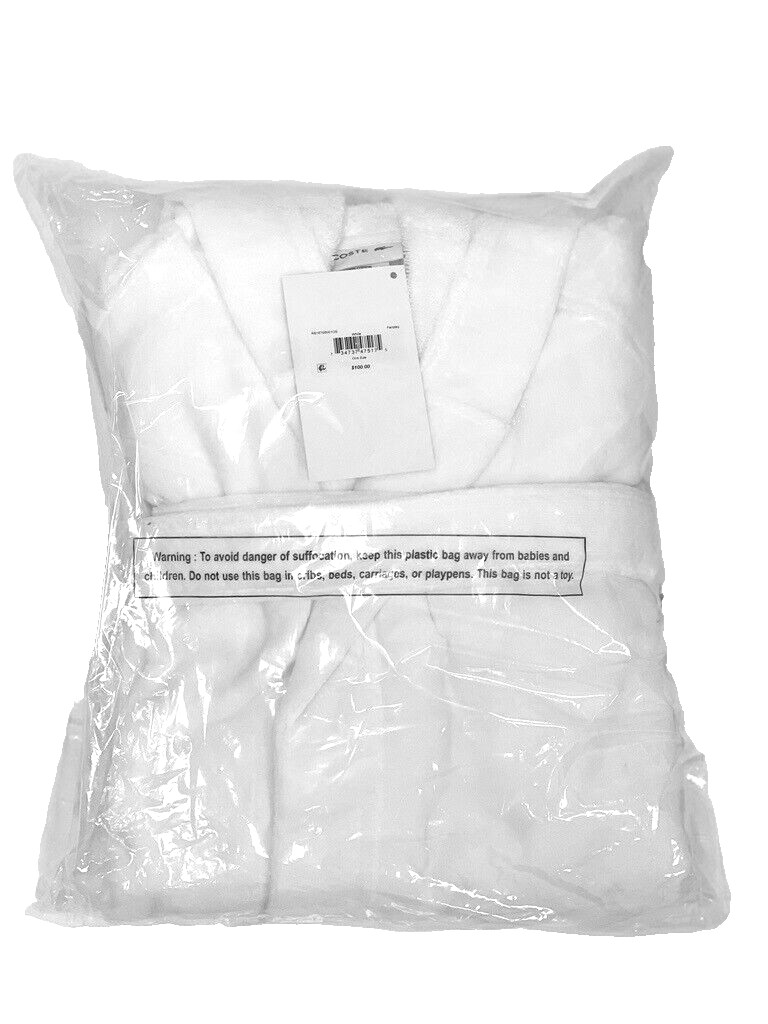 Lacoste 100% Cotton Fairplay Hooded Robe One Size White