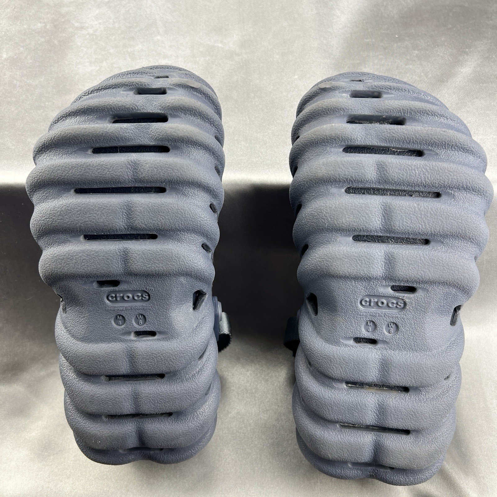 Crocs Echo Clog Concrete Slip On Shoes Men 4 Women 6 Unisex Summer Beach Worn 1x