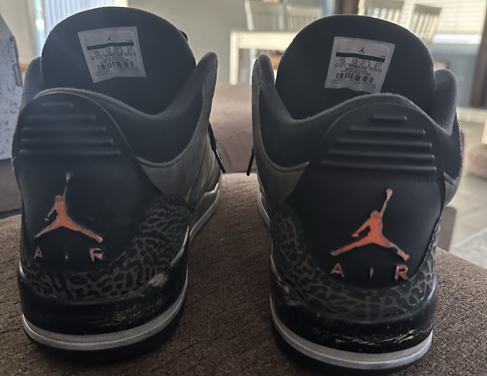 Jordan Air Jordan 3 Retro Fear Pack 2013 Black Gray Orange 626967-040