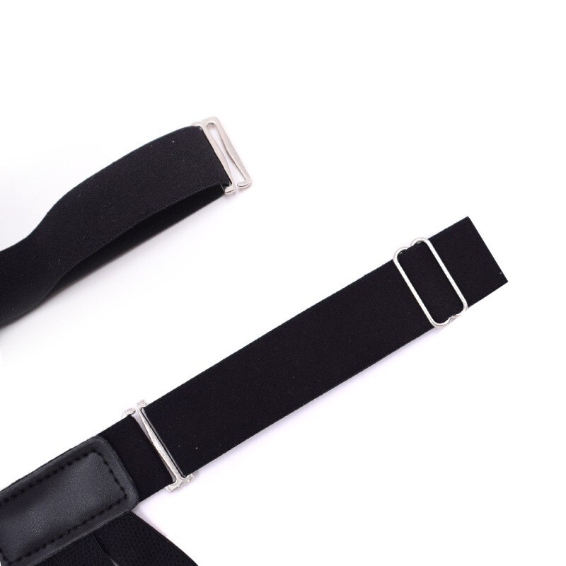 1 Pair Men’s Shirt Stay Holder Leg Thigh Suspender Elastic Garter Non-Slip Black