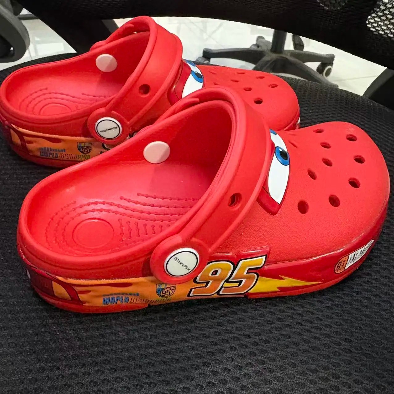 Kids Crocs Lightning McQueen Red Light Up Clogs Slip On Shoes Comfort