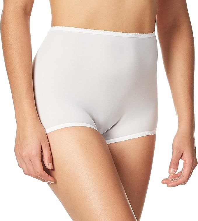 BALI Skimp Skamp Nylon/Spandex Full-Cut White Brief Plus Size 11/4XL