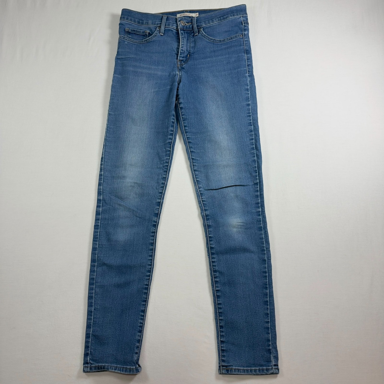 Levi’s 311 Skinny Medium Light Wash Jeans Womens 27 Mid Rise Zipper fly