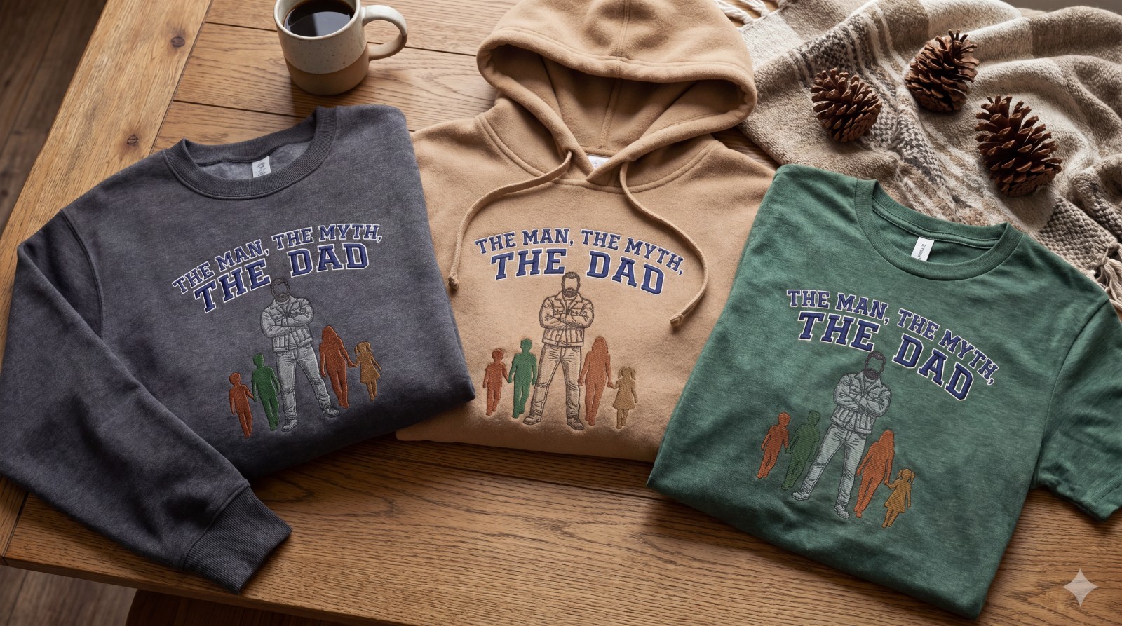 The Man The Myth The Dad Embroidered Shirt, Father’s Day Gift for Dad, Custom Da