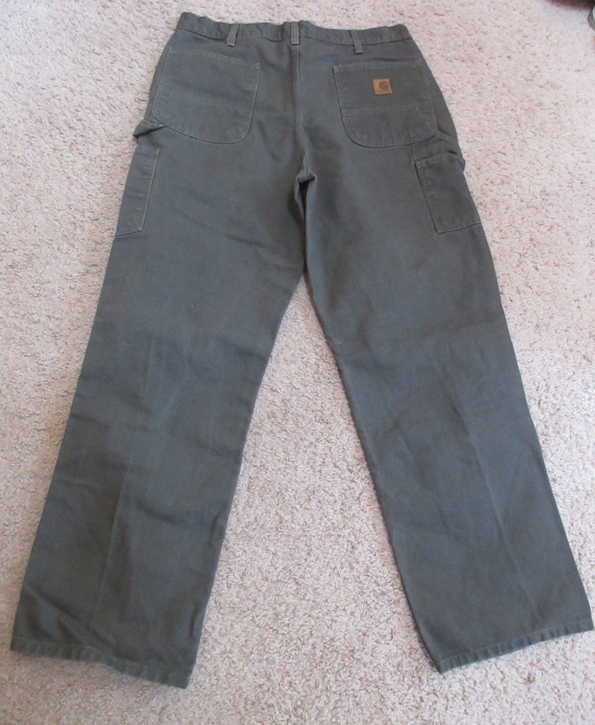 Carhartt Men’s Dungaree Fit Carpenter Pants Size 36×32 B11 MOS Green – EUC!