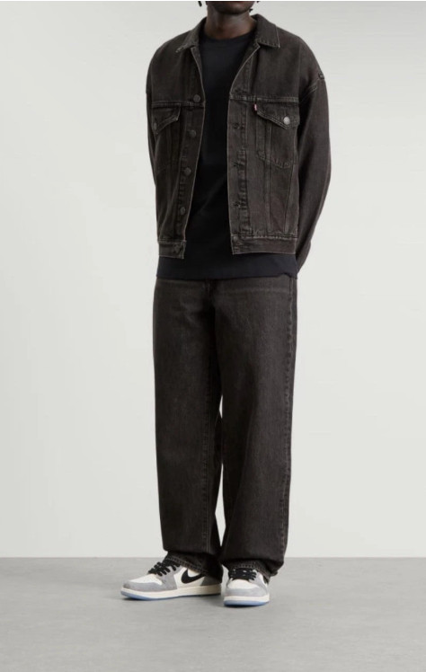 Levi’s x Jordan Baggy Jean Black Denim Jeans Embossed Air Jordan Wings 32 X 32