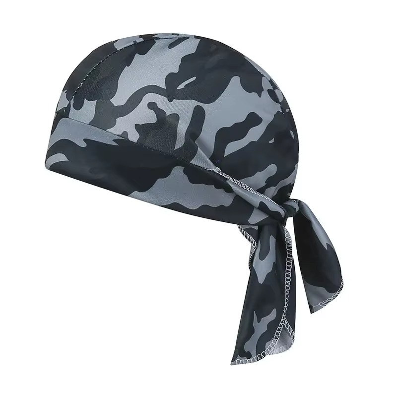 Camouflage Motorcycle Wrap Biker Du Do Black Doo Rag Head Skull Cap Durag