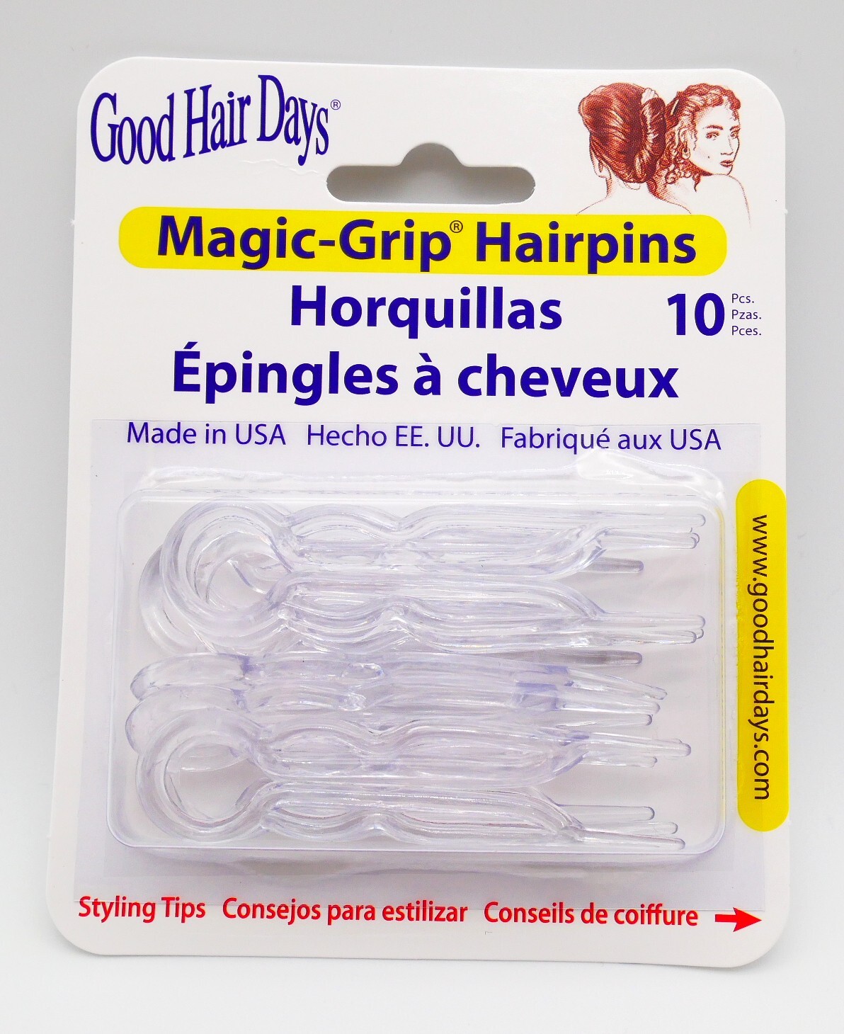 3 x Packs Magic Grip Hairpins 2 1/2″ Brown black clear (30 Pcs) Good Hair Days