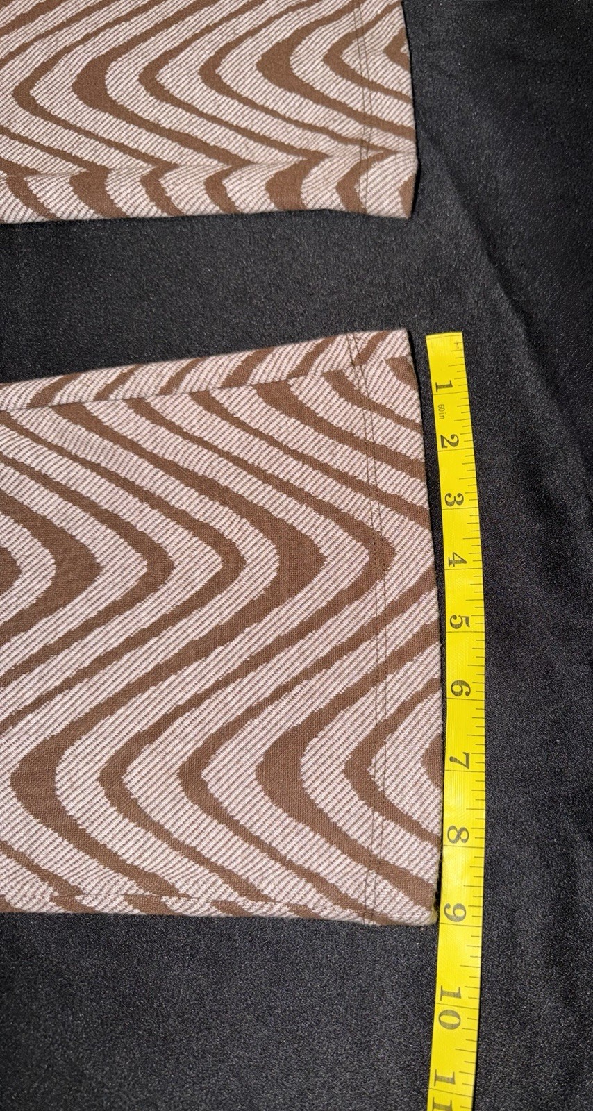 Urban Outfitters Bryn XS Flare Pants Brown Cream Swirl High Rise Pull-On Y2K 70s