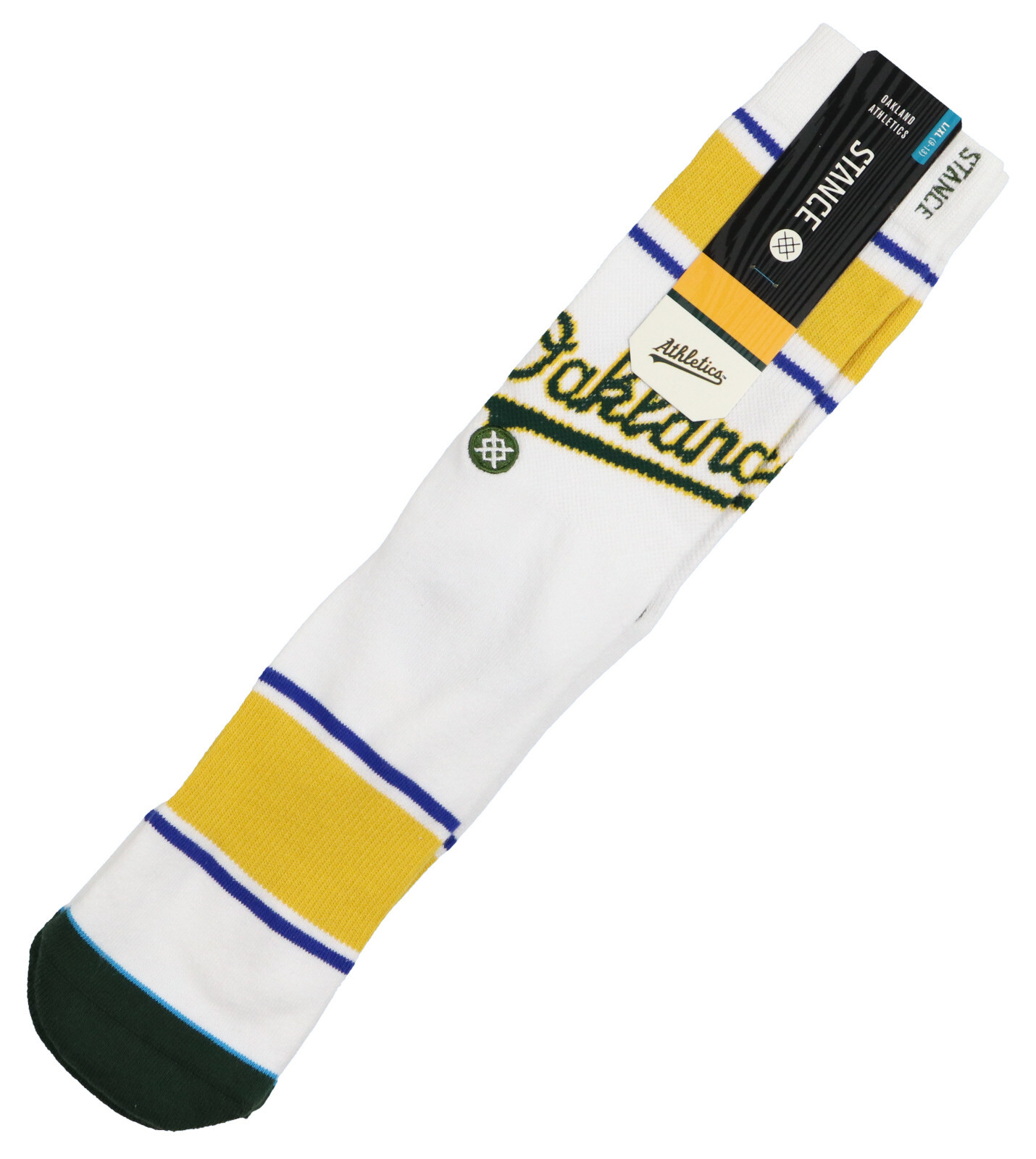 STANCE Oakland A’s Crew Socks Large / X-Large (9-13) White Yellow Green Purple